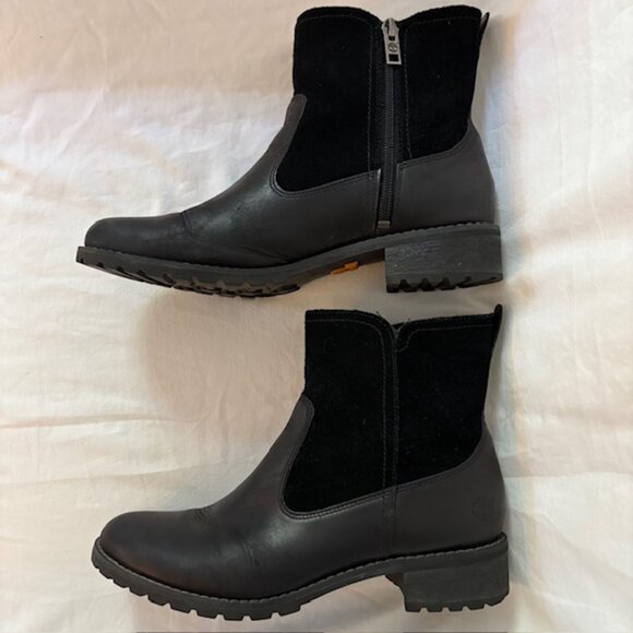 Timberland Bethel Black Suede/Leather Biker Moto Ankle Boot Women's Size 8 - Picture 12 of 13